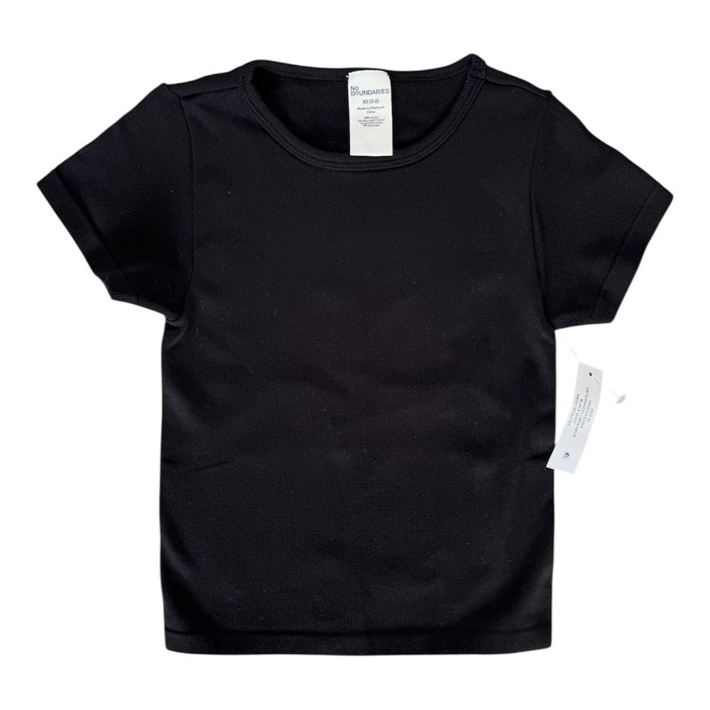 No Boundaries Stretch Black Top Short Sleeve Tee